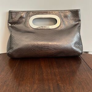 Michael Kors Metallic Silver Clutch Bag